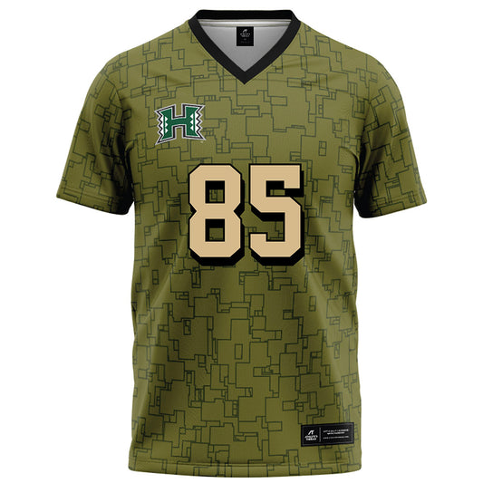 Hawaii - NCAA Football : Okland Salave'a - Green Camo Football Jersey-0