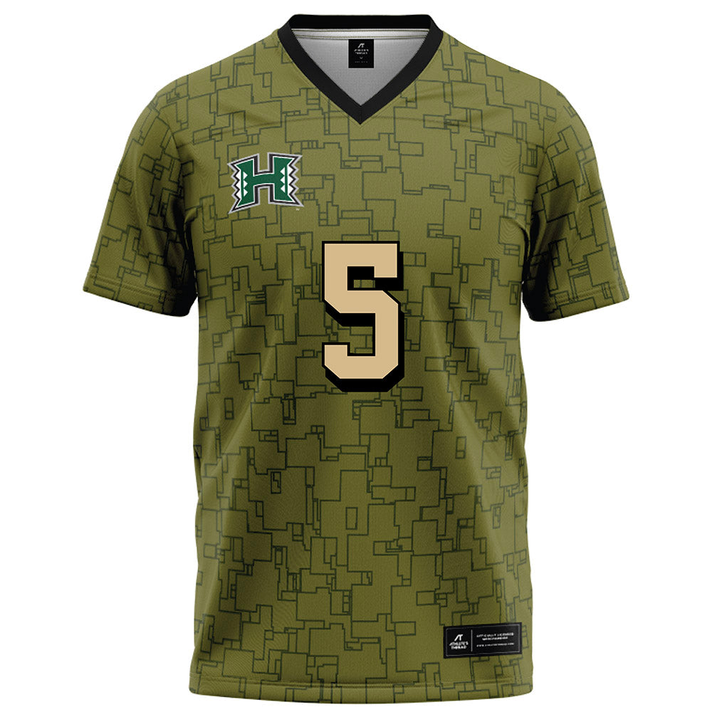 Hawaii - NCAA Football : Pofele Ashlock - Green Camo Football Jersey-0