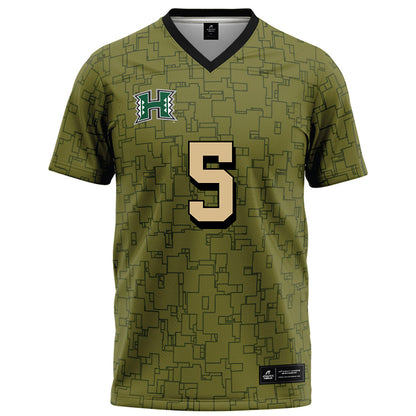 Hawaii - NCAA Football : Pofele Ashlock - Green Camo Football Jersey-0