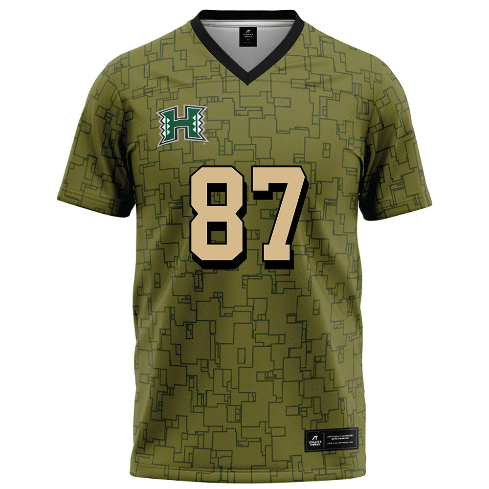 Hawaii - NCAA Football : Devon Tauaefa - Green Camo Football Jersey-0
