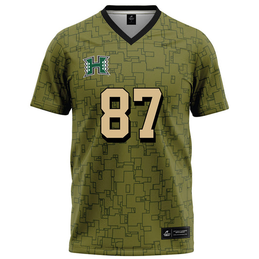 Hawaii - NCAA Football : Devon Tauaefa - Green Camo Football Jersey-0