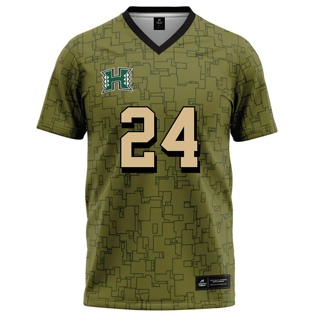 Hawaii - NCAA Football : Devyn King - Green Camo Football Jersey-0