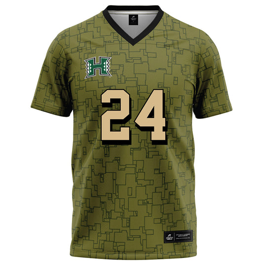 Hawaii - NCAA Football : Devyn King - Green Camo Football Jersey-0