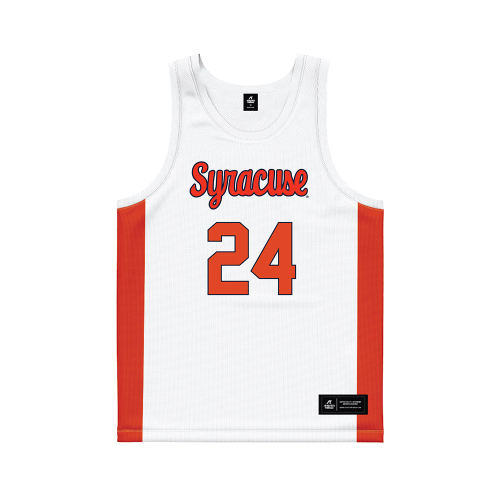 Syracuse - NCAA Men's Basketball : Noah Lobdell - White Basketball Jersey-0