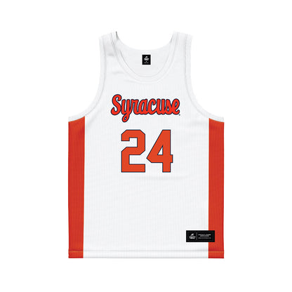 Syracuse - NCAA Men's Basketball : Noah Lobdell - White Basketball Jersey-0