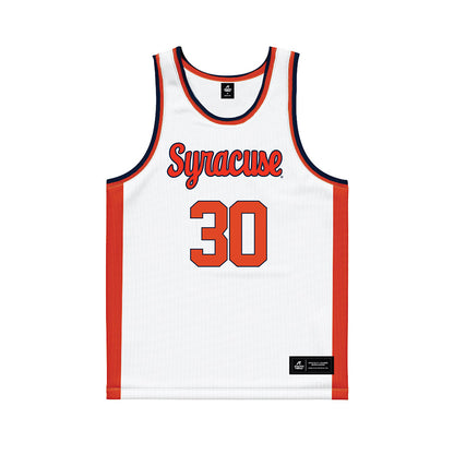 Syracuse - NCAA Women's Basketball : Jasmyn Cooper - White Basketball Jersey-0
