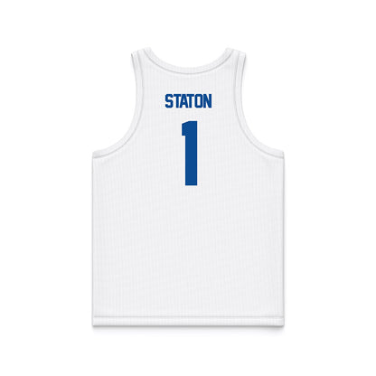 BYU - NCAA Men's Basketball : Xavion Staton - White Basketball Jersey-1