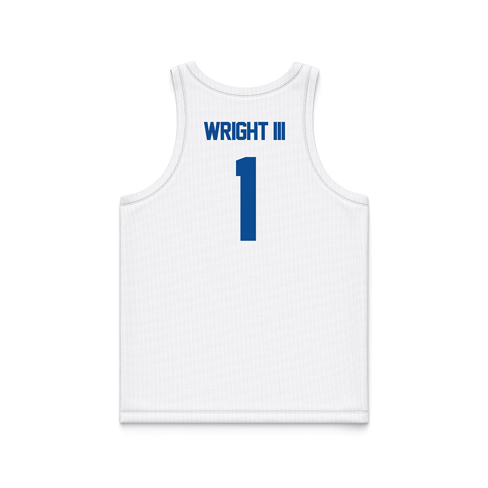 BYU - NCAA Men's Basketball : Robert Wright III - White Basketball Jersey-1
