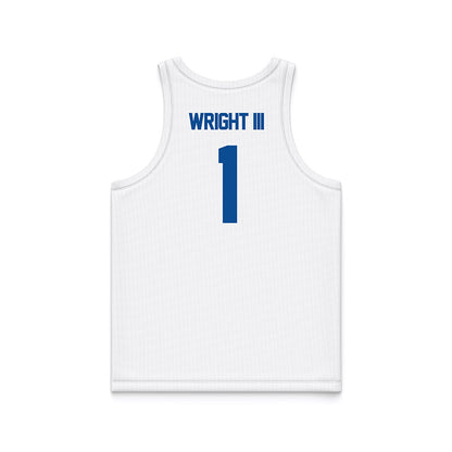 BYU - NCAA Men's Basketball : Robert Wright III - White Basketball Jersey-1