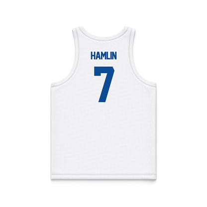 BYU - NCAA Women's Basketball : Olivia Hamlin - White Basketball Jersey-1