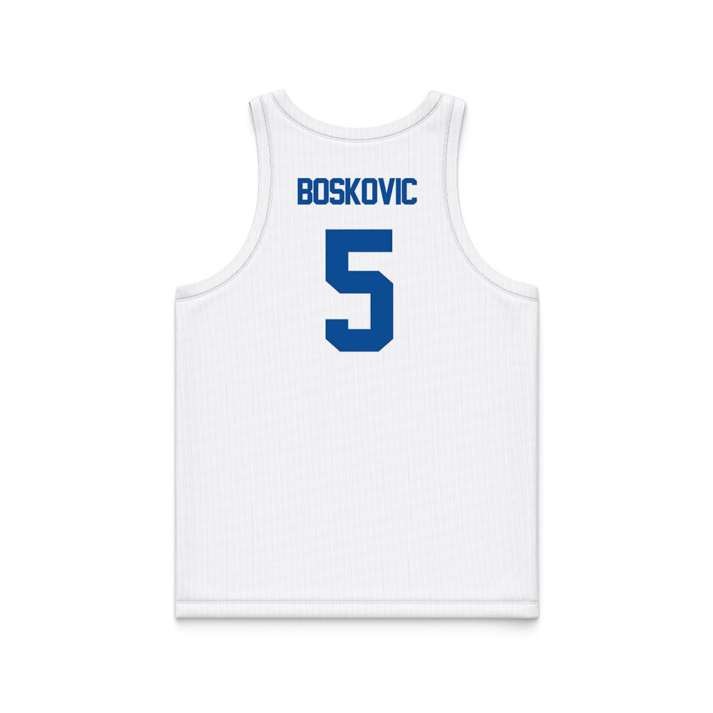 BYU - NCAA Men's Basketball : Mihailo Boskovic - White Basketball Jersey-1
