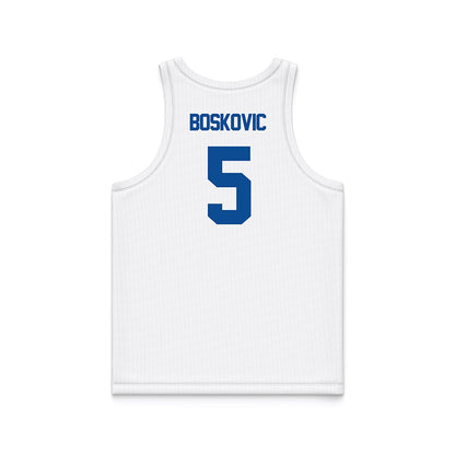 BYU - NCAA Men's Basketball : Mihailo Boskovic - White Basketball Jersey-1