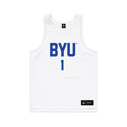 BYU - NCAA Men's Basketball : Robert Wright III - White Basketball Jersey-0