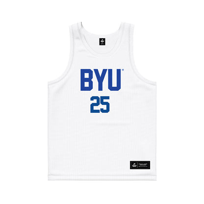 BYU - NCAA Men's Basketball : Dawson Baker - White Basketball Jersey-0