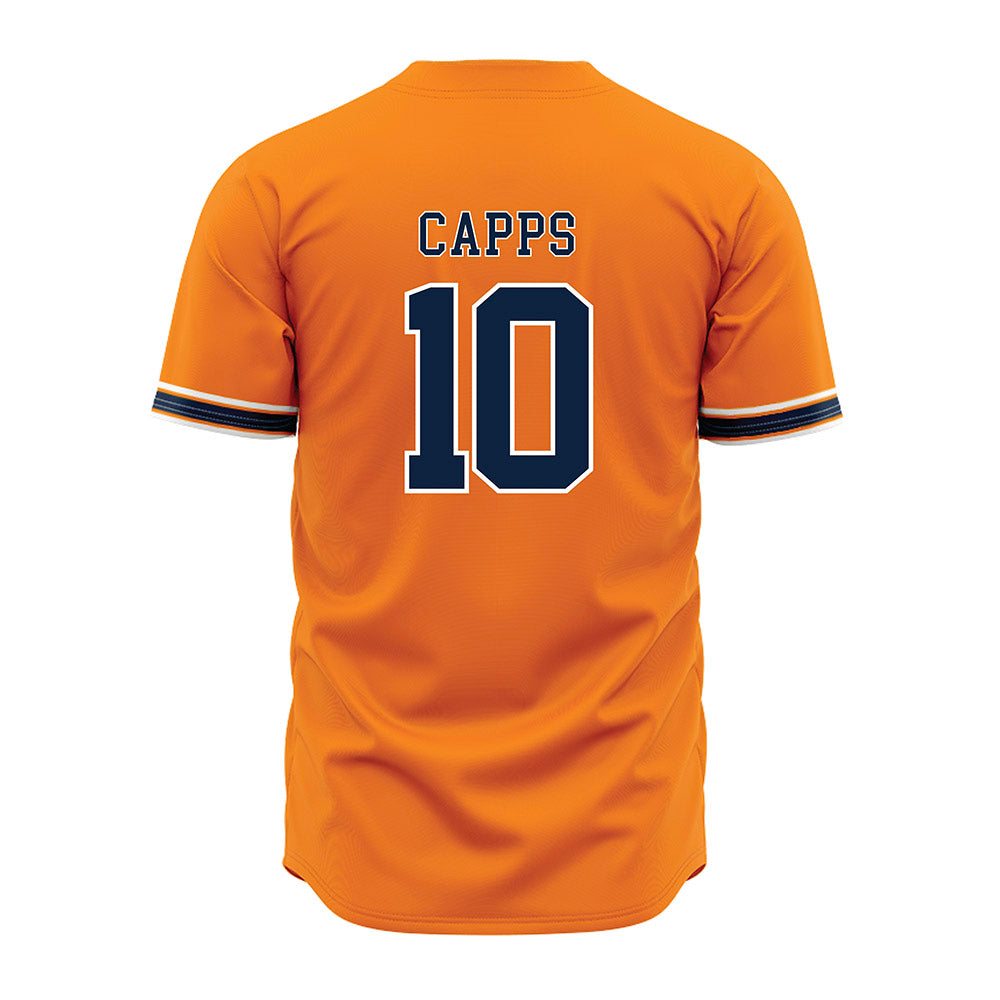 UT Martin - NCAA Baseball : Brody Capps - Orange Jersey-1
