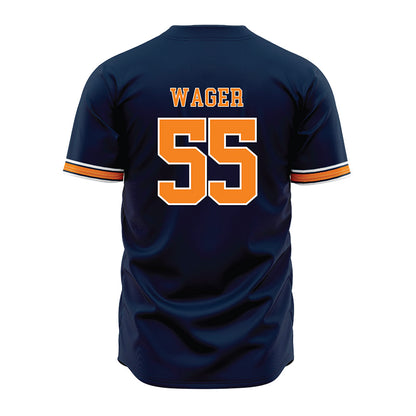 UT Martin - NCAA Baseball : Zachary Wager - Blue Jersey-1