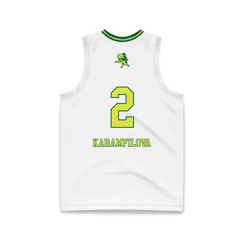 USF - NCAA Women's Basketball : Yana Karamfilova - White Basketball Jersey-1