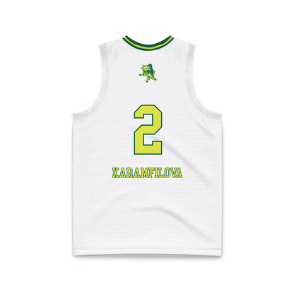USF - NCAA Women's Basketball : Yana Karamfilova - White Basketball Jersey-1