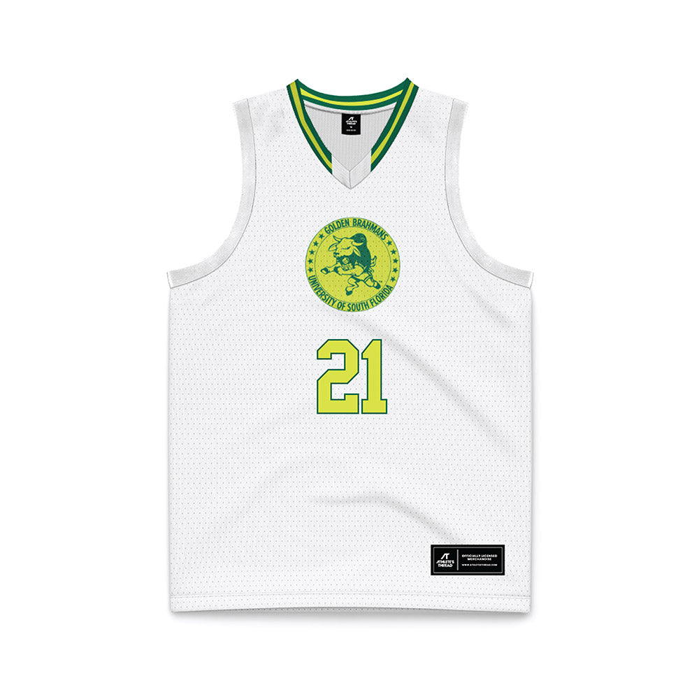 USF - NCAA Women's Basketball : Lor Mputu - White Basketball Jersey