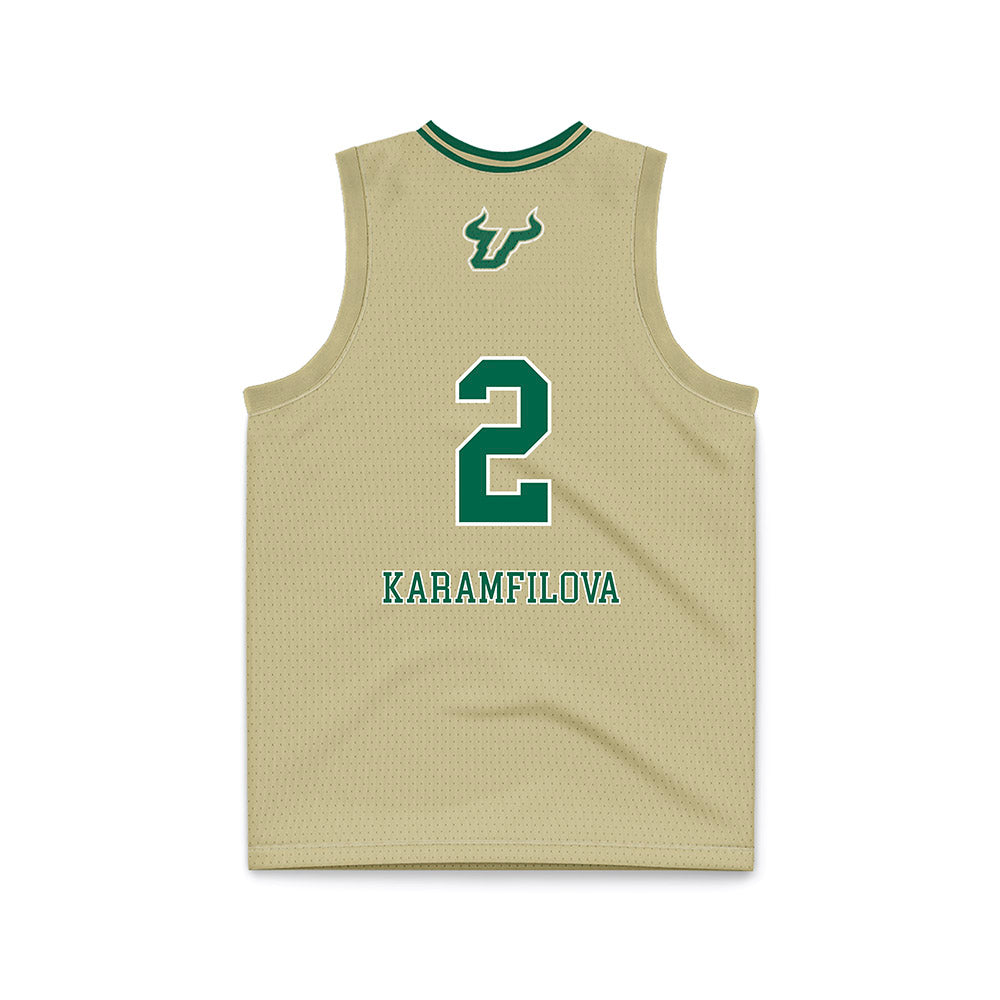 USF - NCAA Women's Basketball : Yana Karamfilova - Cream Basketball Jersey-1