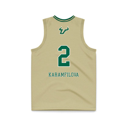 USF - NCAA Women's Basketball : Yana Karamfilova - Cream Basketball Jersey-1