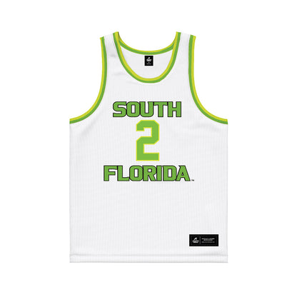 USF - NCAA Men's Basketball : Jamille Reynolds - White Basketball Jersey