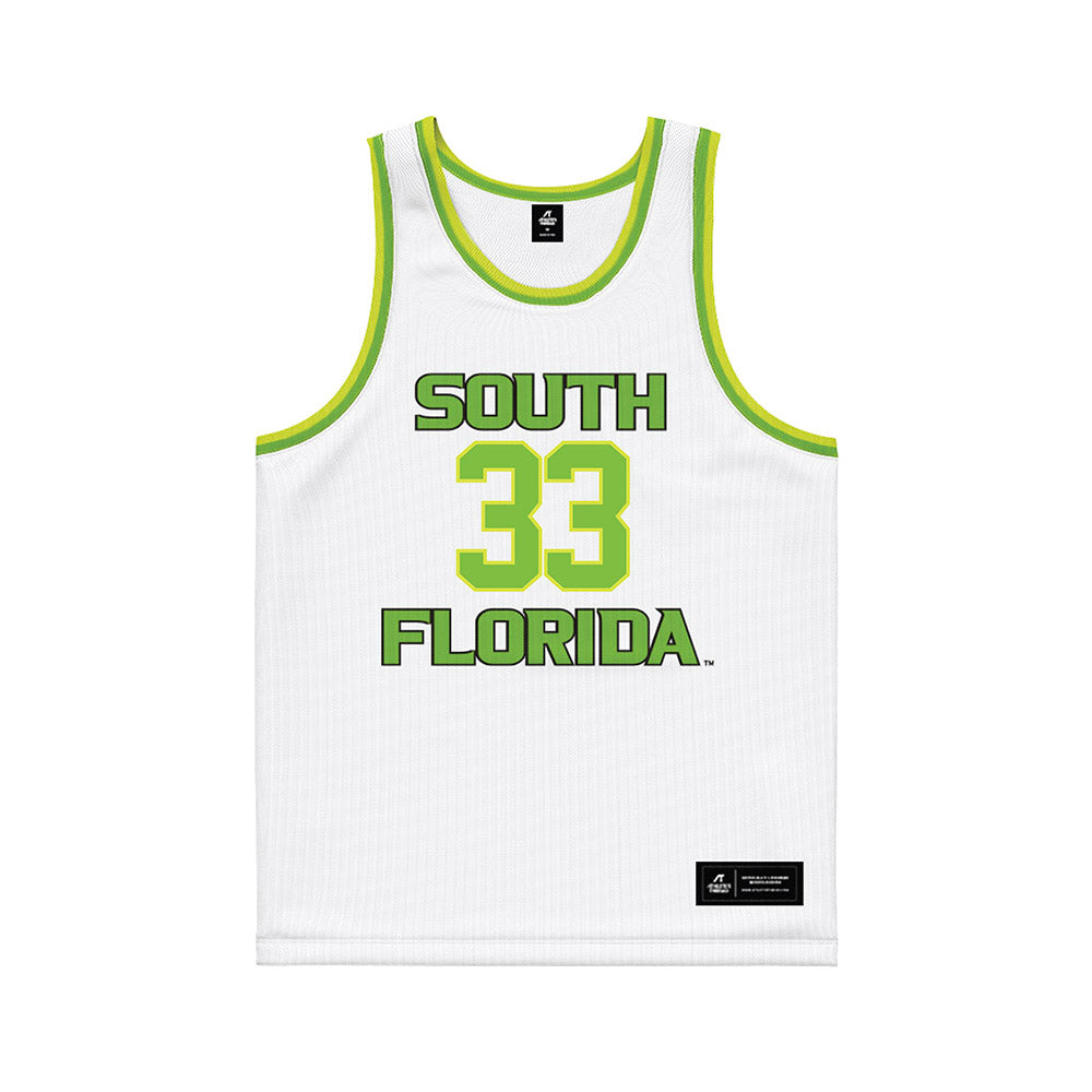 USF - NCAA Men's Basketball : Nic Smith - White Basketball Jersey-0