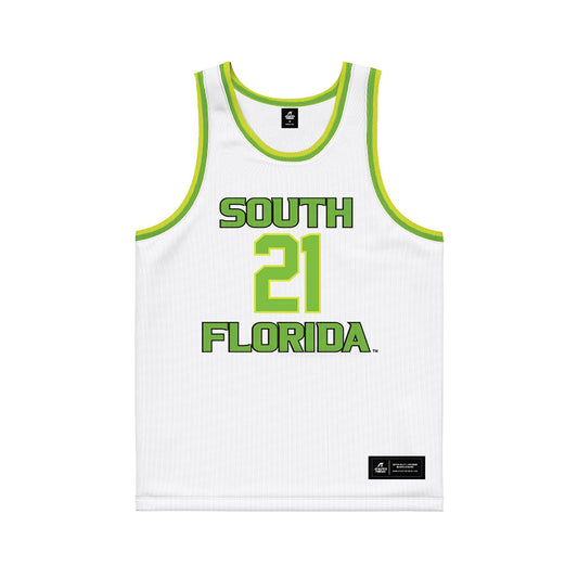USF - NCAA Men's Basketball : Adriel Nyorha - White Basketball Jersey-0