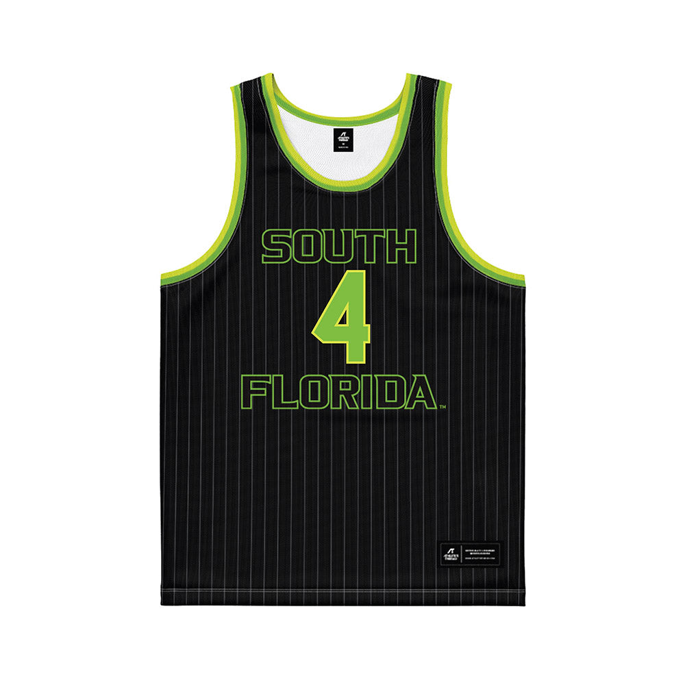 USF - NCAA Men's Basketball : Devin Haid - Green Basketball Jersey-0