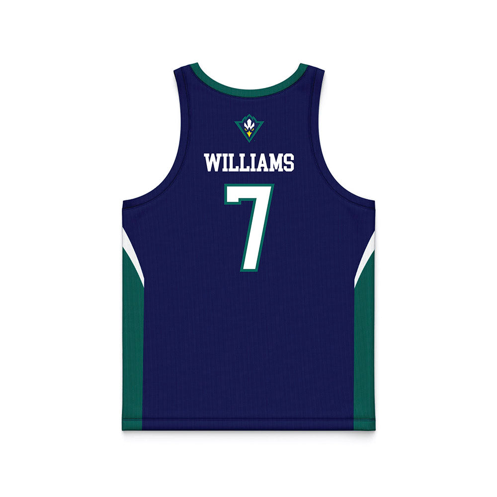 UNC Wilmington - NCAA Men's Basketball : Greedy Williams - Navy Basketball Jersey