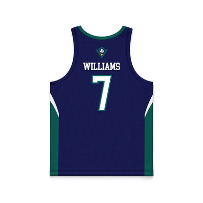 UNC Wilmington - NCAA Men's Basketball : Greedy Williams - Navy Basketball Jersey