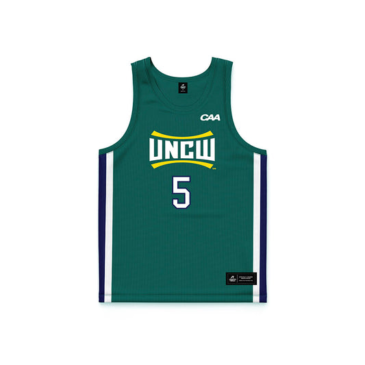 UNC Wilmington - NCAA Women's Basketball : Rori Cox - Teal Basketball Jersey-0