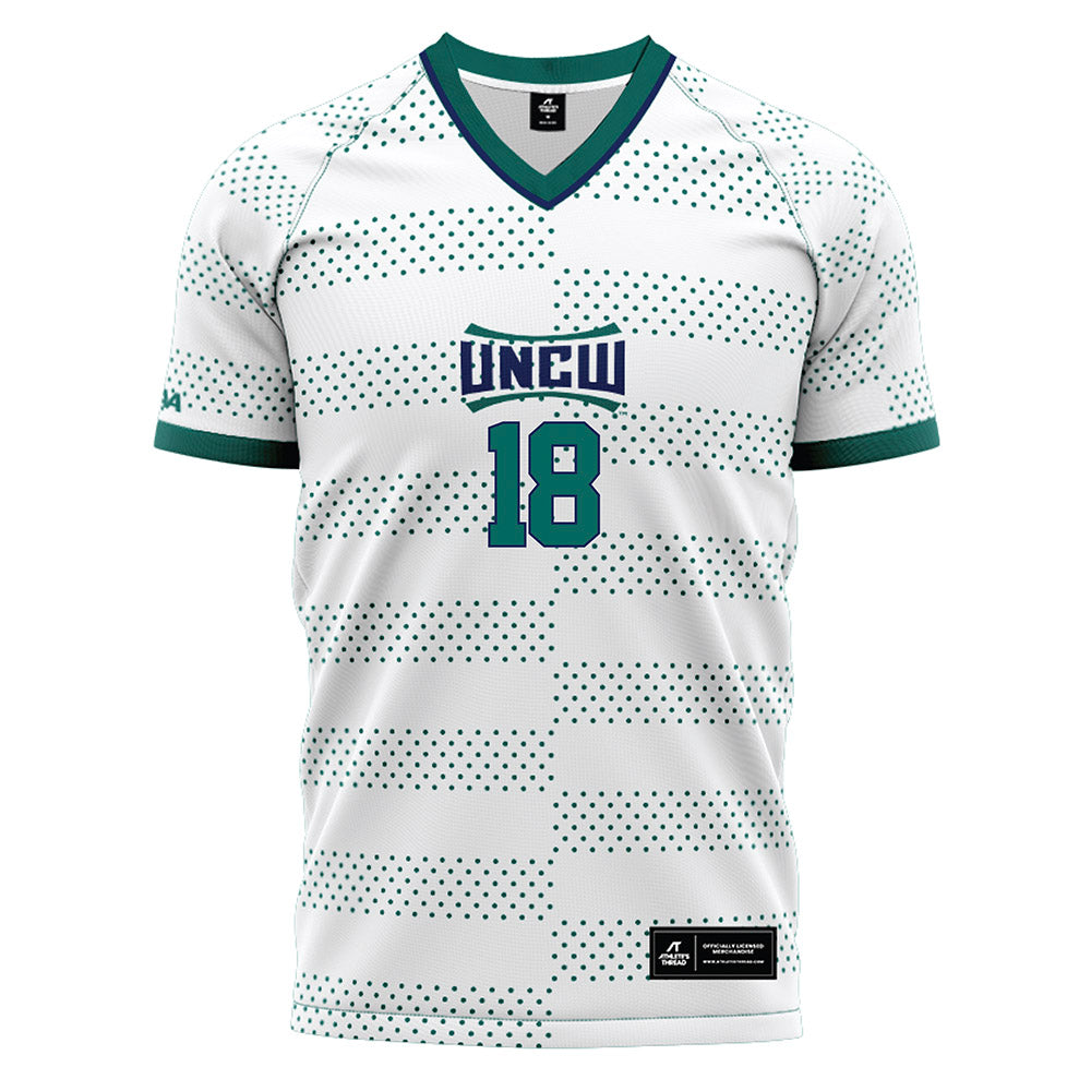 UNC Wilmington - NCAA Men's Soccer : Jacob Coates - White Soccer Jersey-0