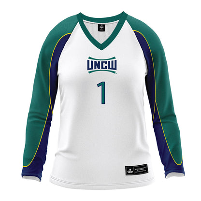 UNC Wilmington - NCAA Women's Volleyball : David Esmie - White Volleyball Jersey-0