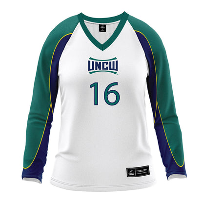 UNC Wilmington - NCAA Women's Volleyball : Alexa Brezeault - White Volleyball Jersey