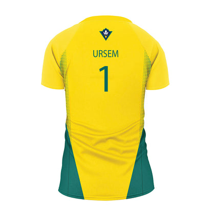 UNC Wilmington - NCAA Women's Volleyball : Marnie Ursem - Yellow Volleyball Jersey-1