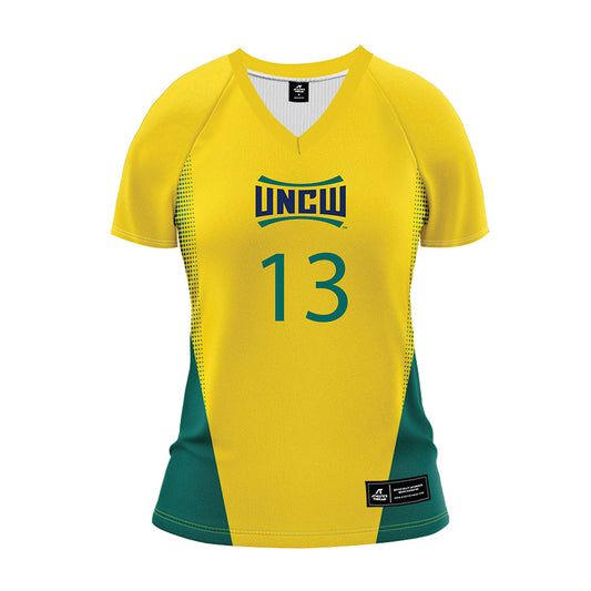 UNC Wilmington - NCAA Women's Volleyball : Rania Chimonides - Yellow Volleyball Jersey-0