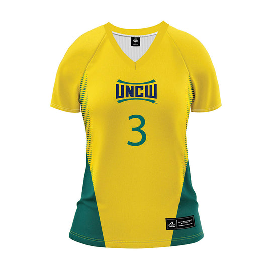 UNC Wilmington - NCAA Women's Volleyball : Macy Leyda - Yellow Volleyball Jersey-0