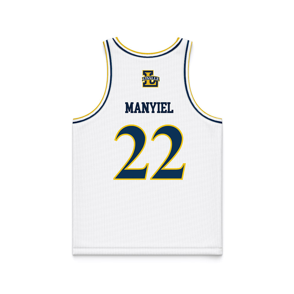 La Salle - NCAA Women's Basketball : Yar Manyiel - White Basketball Jersey-1
