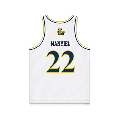 La Salle - NCAA Women's Basketball : Yar Manyiel - White Basketball Jersey-1