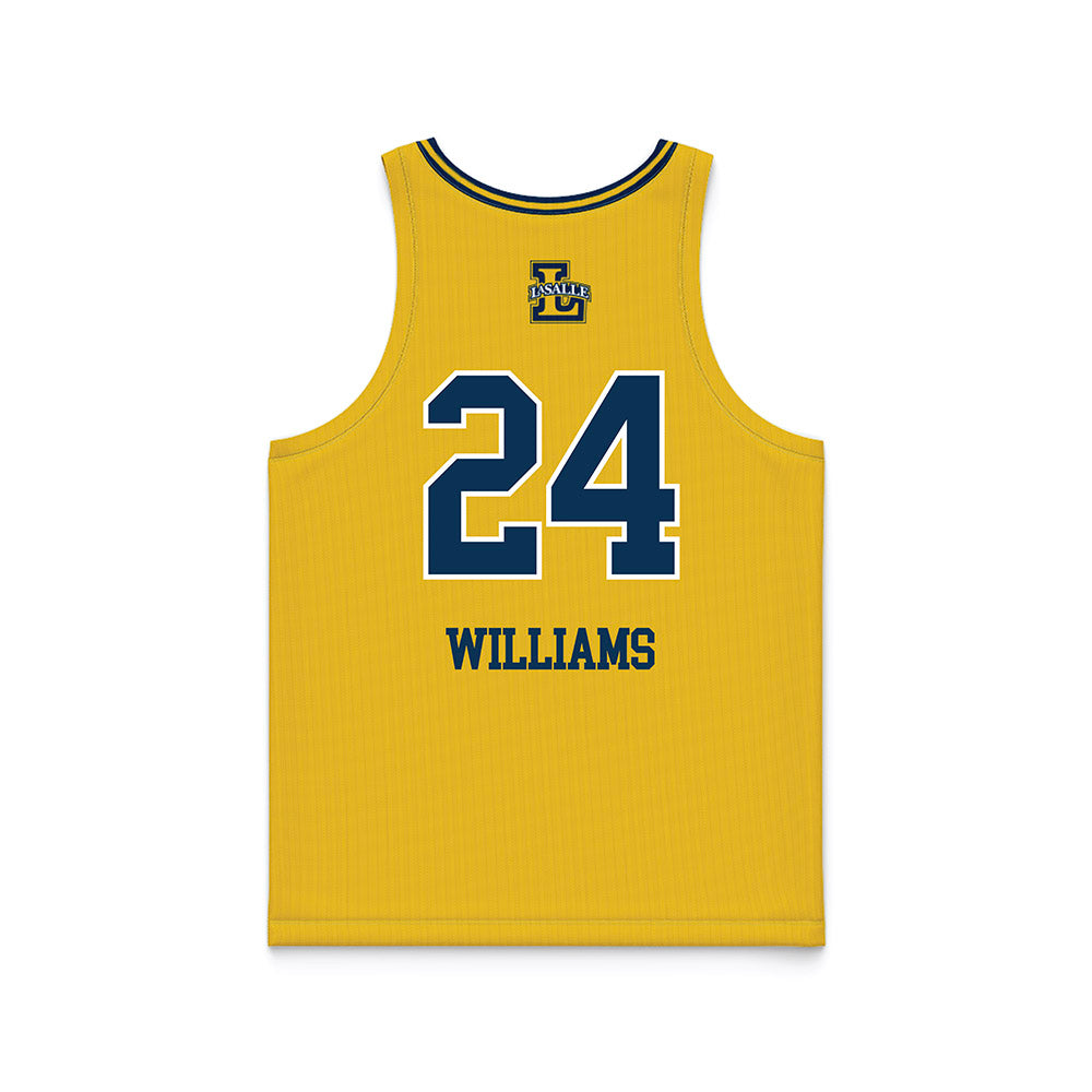 La Salle - NCAA Women's Basketball : Kiara Williams - Gold Basketball Jersey-1
