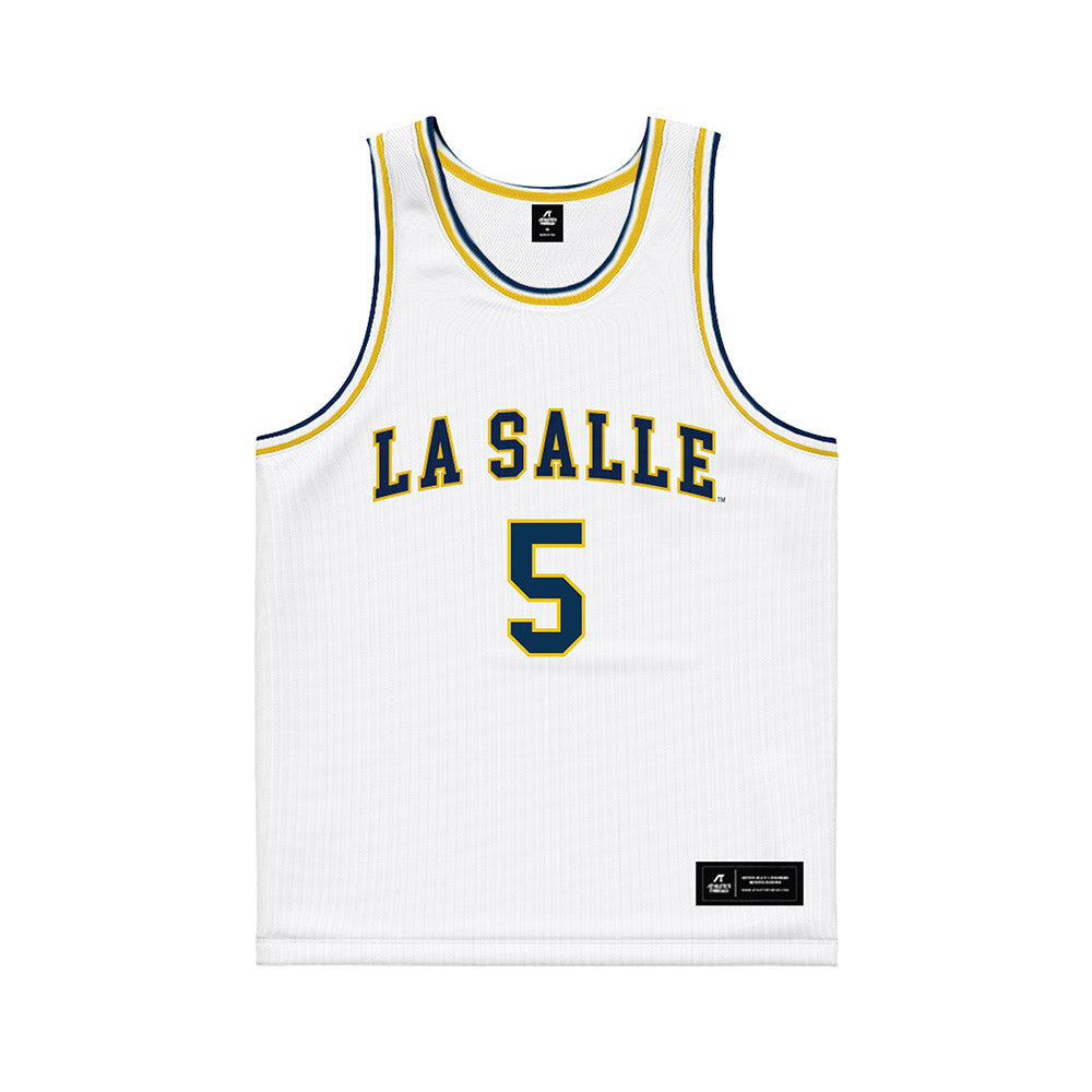 La Salle - NCAA Men's Basketball : Josiah Harris - White Basketball Jersey-0