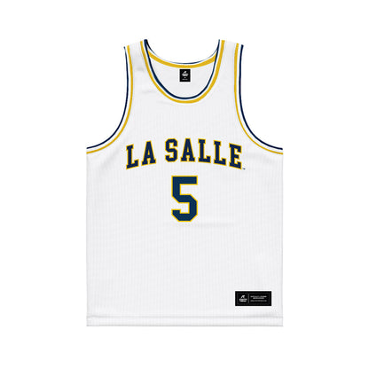La Salle - NCAA Men's Basketball : Josiah Harris - White Basketball Jersey-0