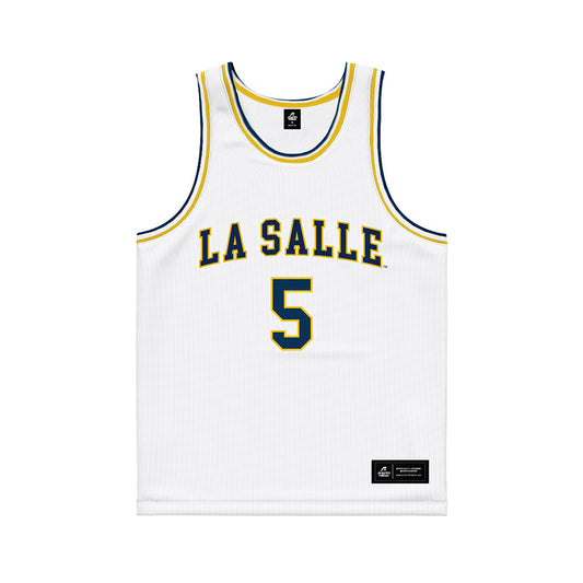 La Salle - NCAA Men's Basketball : Josiah Harris - White Basketball Jersey-0