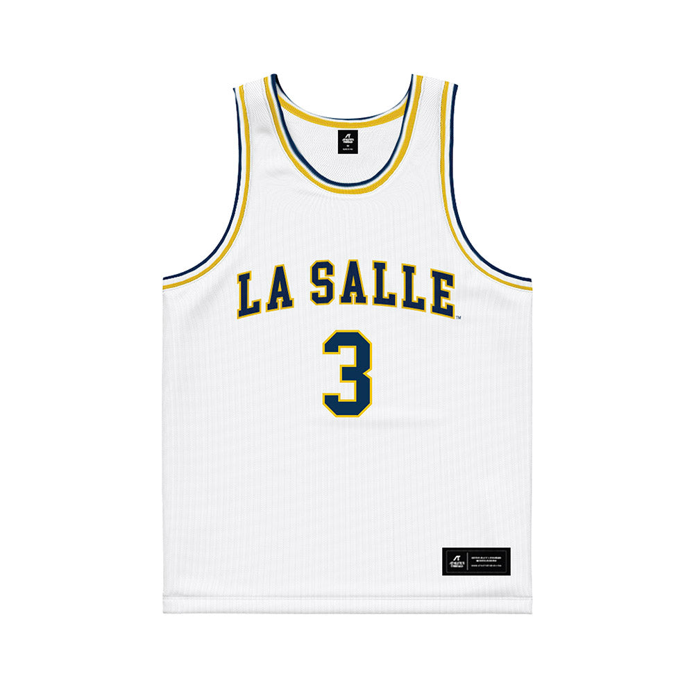 La Salle - NCAA Men's Basketball : Eric Acker - White Basketball Jersey-0