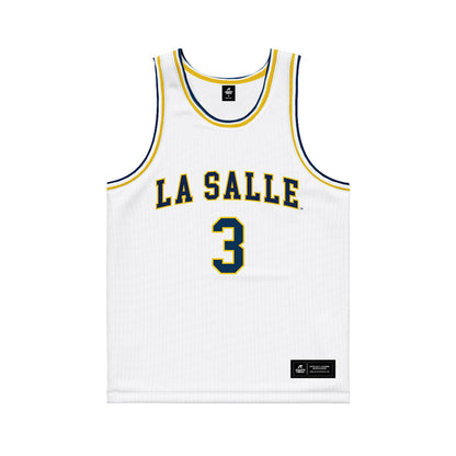 La Salle - NCAA Men's Basketball : Eric Acker - White Basketball Jersey-0