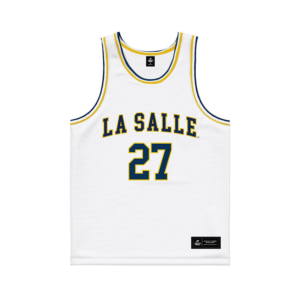 La Salle - NCAA Men's Basketball : Edwin Daniel - White Basketball Jersey-0