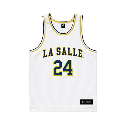 La Salle - NCAA Men's Basketball : Jerome Brewer Jr - White Basketball Jersey-0