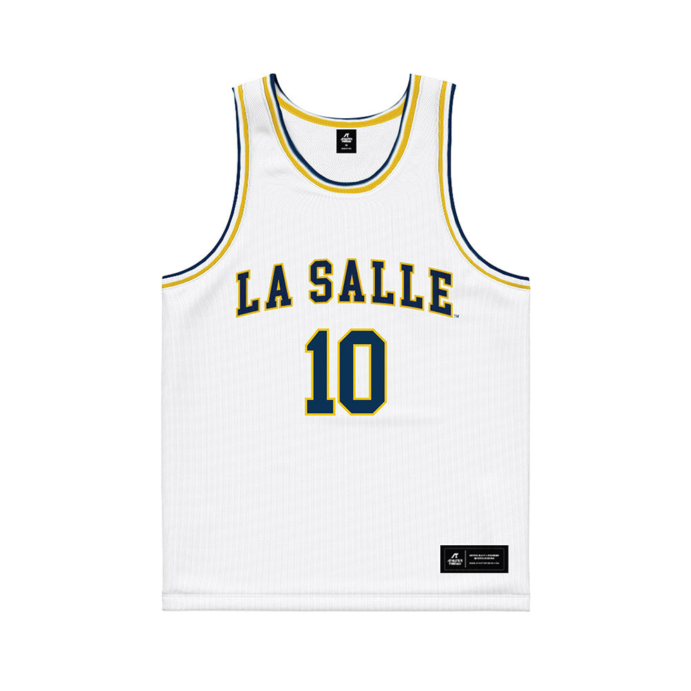 La Salle - NCAA Men's Basketball : Jaden Johnson - White Basketball Jersey-0
