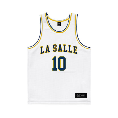 La Salle - NCAA Men's Basketball : Jaden Johnson - White Basketball Jersey-0
